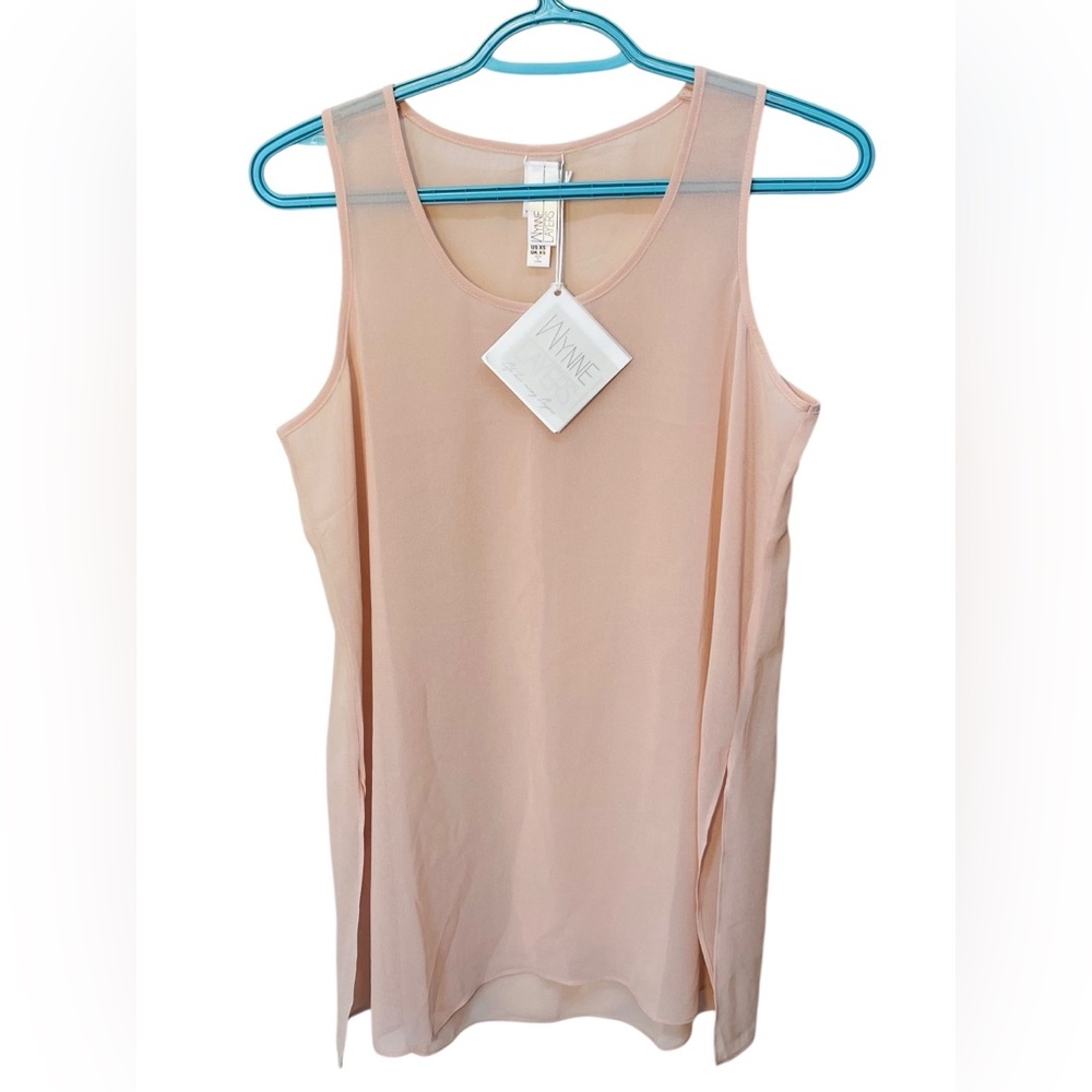 Wynne Layers Sheer Soft Pink Tank Top NWT Lightweight Blouse Size XS
